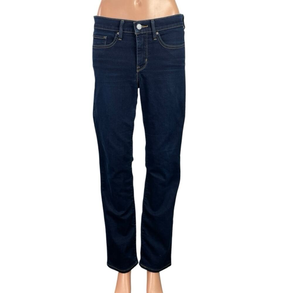 Levi's 314 Women's Dark Blue Mid Rise Shaping Slim Straight Denim Jeans Pants 27